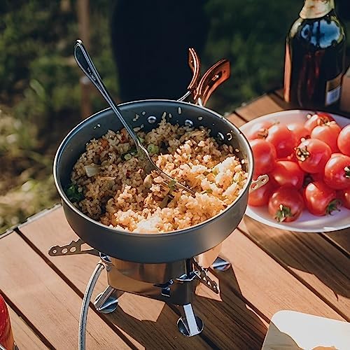 7Pcs Camping Pan Set - Backpack Cookware Pot and Pans Set, Survival Cooking Kit for Hiking, Picnic - Image 5