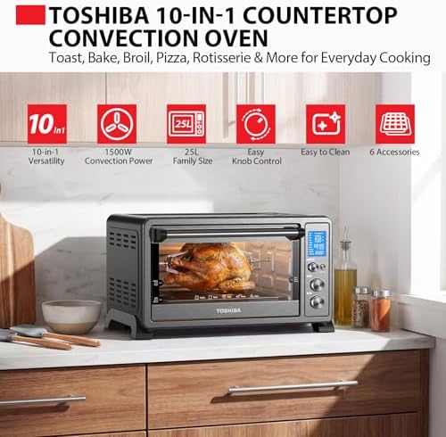 TOSHIBA 10-in-1 Convection Toaster Oven, 6-Slice Countertop Oven, 1500W - Image 2