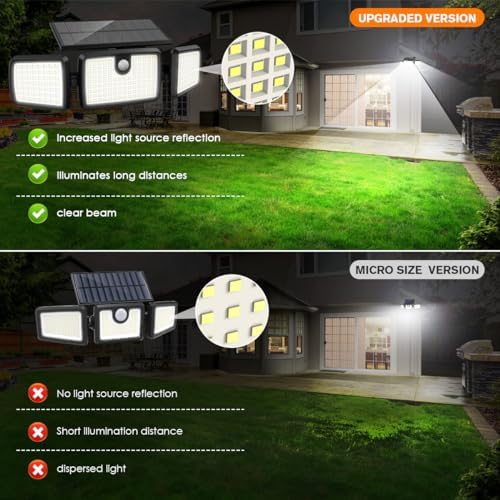 MIHANI Solar Lights Outdoor, Quick Charge Solar Motion Deck Lights Outdoor for Deck with High Brightness, Larger Built-in Tempered Glass Panel, Sensitive PIR Motion Inductor (Remote,4 Pack) - Image 4