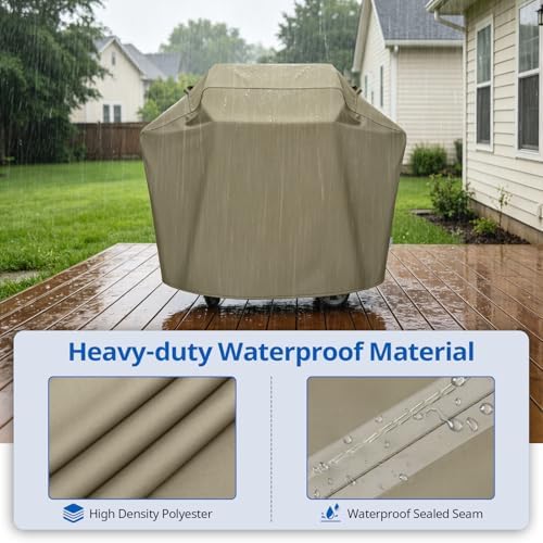 SunPatio 48 Inch Heavy Duty Waterproof Outdoor Grill Cover, Taupe - Image 3
