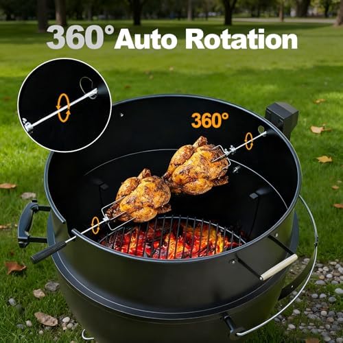 Rotisserie Grill Kit Premium Chicken Rotisserie for Weber 22 Kettle Grill - Image 4