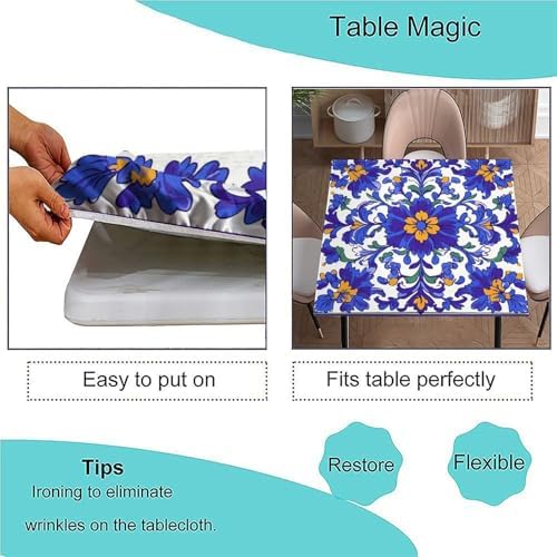 Outdoor Tablecloth Square, Mexican Talavera Pattern Printed on Stain Resistant Patio Table Cover Square, Perfect for Meals Coffee Guest Dinners, Fit for 48" x 48" Square Tables - Image 3