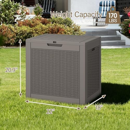 Outdoor Storage Waterproof Deck Box for Patio (32 Gallon, Grey) - Image 2