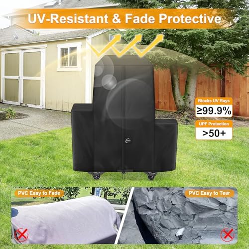 Kipiea 600D Heavy Duty Pellet Grill Cover for Pit Boss Lockhart, Waterproof Wood Pellet Smoker Cover with Windproof Buckles, UV Resistant, No Tear, No Fading - Image 6