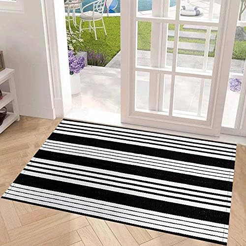 Black and White Layered Doormat 27.5"x43.3"Farmhouse Door Mat Outdoor - Image 6