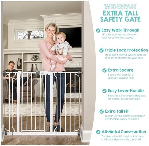Regalo 36" Extra Tall and Wide Baby Gate, Bottom of Stairs & Doorways - Image 4