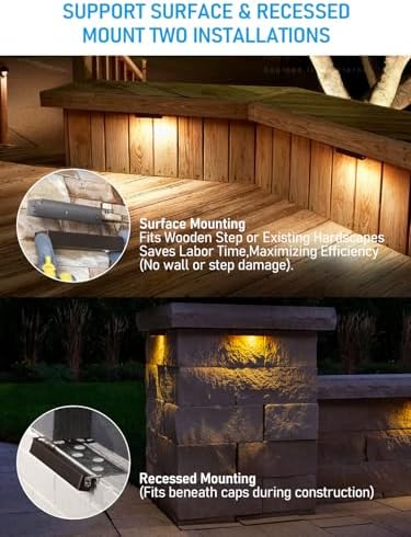 LEONLITE 8-Pack 7 Inch LED Hardscape Lighting, 3W/4W/5W, 2700K Soft White - Image 3