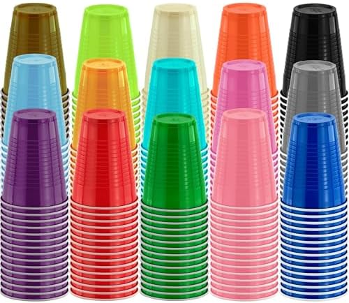 DecorRack 20 Party Cups 12 oz Disposable Plastic Cups for Birthday Party Bachelorette Camping Indoor Outdoor Events Beverage Drinking Cups (Orange, 20) - Image 5