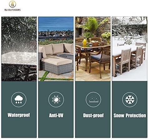 F&J Outdoors Patio Furniture Covers, Grey, 74"W x 47"D x 27.5"H - Image 6