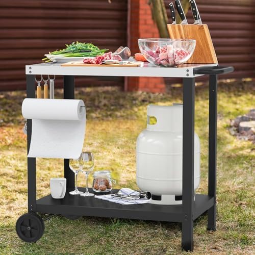 Yozoia Outdoor Grill Table for Blackstone Griddle, Grill Cart with Wheels - Image 2