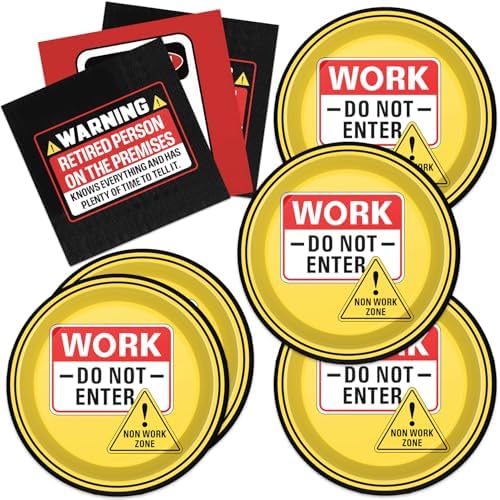 40pcs Retirement Party Supplies Black Red Retirement Warming Plates and Napkins for Men and Women Retirement party, Suitable for 20 Guests by Unknown