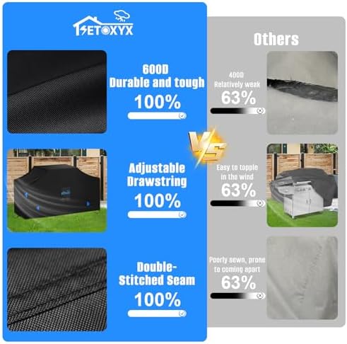 78 Inch Extra Large Grill Cover, 600D BBQ Cover for Outside - Image 5