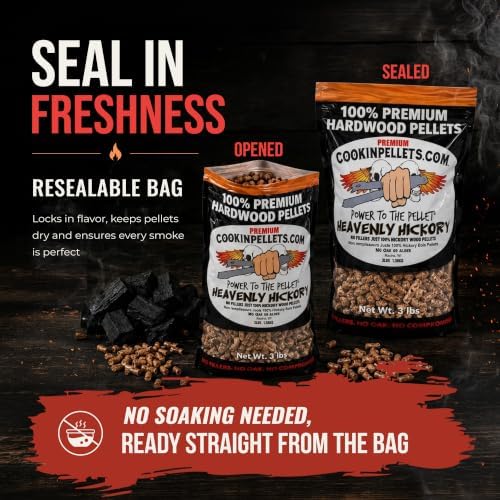 CookinPellets Premium Hickory Hardwood BBQ Smoking Pellets, 3lb Bag, 3-Pack - Image 5