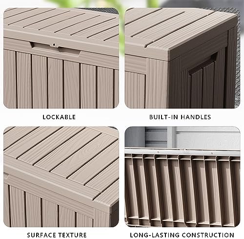 90 Gallon Waterproof Resin Deck Box, UV Resistant Outdoor Storage for Garden, Patio, Porch, Delivery（Black，80 Gallon） - Image 5