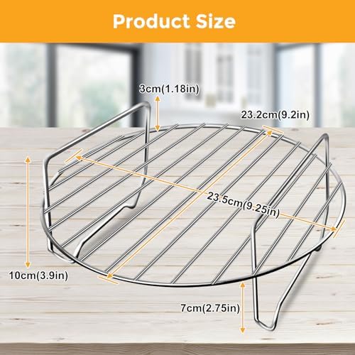GWY Air Fryer Accessories for Ninja Foodi 6.5QT FD302 Air Fryer Pressure Cooker, 9.2'' Round Air Fryer Replacement Parts for Ninja Foodi 5QT FD101 6.5QT OS301 Instant Pot Pro Duo 8 QT Air Fryer - Image 2