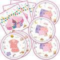 Egami 40pcs Pajama Supplies,include 20 Dessert plate and 20 Napkin,Slumber Spa Party Girls Party Plate Napkin Set,Used for girls pajama Decoration by Egami