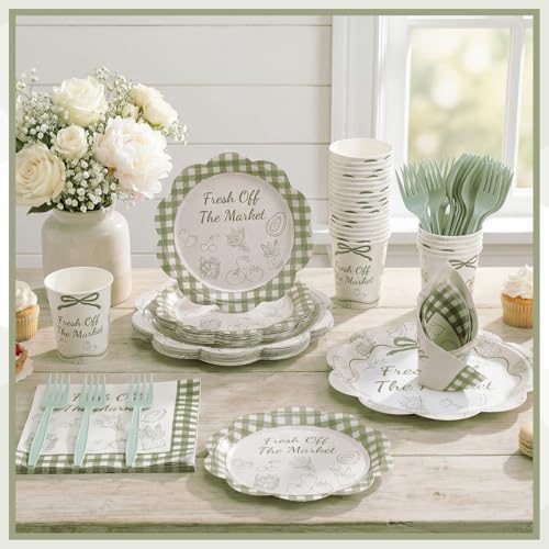 Zubebe Fresh Off the Market Disposable Tableware Set Serves 25 Guests - Image 4