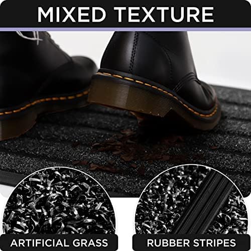 ubdyo Extra Durable Door Mat Outside Entrance (30" x 17", Bright Black) - Image 6