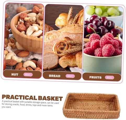 Small Oval Rattan Basket for Bread Fruit and Snack Serving - Image 7