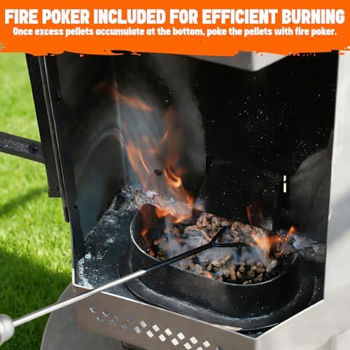 80" Premium Wood Pellet Patio Heater with Glass Window, FP058 - Image 5