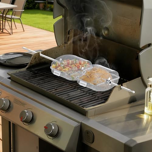 onlyfire Stainless Steel Rotisserie Basket Kit, Set of 2 - Image 7