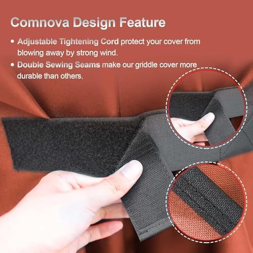 Comnova Griddle Cover for Blackstone 22 Inch 17 Inch Griddle with Hood and Stand - 600D Flat Top Grill Cover for Blackstone 22" 17" Griddle on Stand and 22" Adventure Ready, Waterproof & Heavy Duty - Image 6