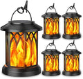 KOOPER 4 Pack Solar Lantern Outdoor Lights, Upgraded Flickering Flame Solar Lanterns Lights Outdoor Waterproof, Hanging Lantern Decorative, Solar Powered Lanterns for Yard Patio Path Tree Garden Decor by KOOPER