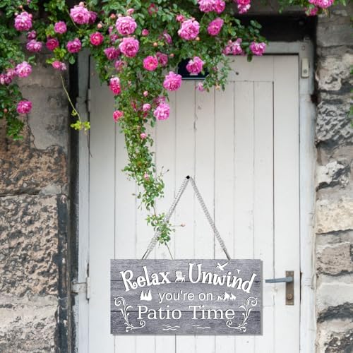 Hotop Metal Patio Sign Vintage Wall Decor for Outdoor, 12 x 6", Gray - Image 6