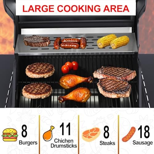 3 Burner Propane Gas Grill, Stainless Steel Cabinet with Side Table & Full-Size Grease Tray, BBQ Grills with Thermometer for Outdoor Cooking, Patio, BBQ - Image 2