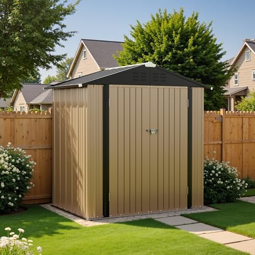 Greesum 6x4FT Outdoor Storage Shed, Brown by BuynowfromGreesum