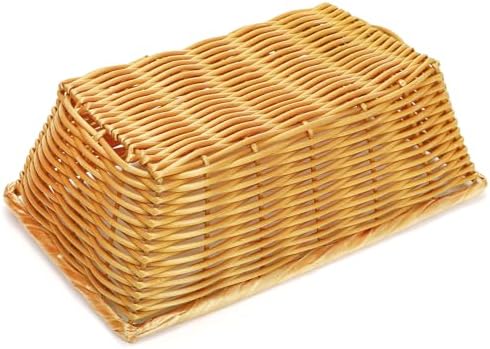 Coloch 6 Pack Plastic Woven Bread Basket, 12 Inch Imitation Rattan Fruit Basket Stackable Rectangle Serving Baskets for Fruit, Bread, Vegetable, Towel, Home, Outdoor Use - Image 3