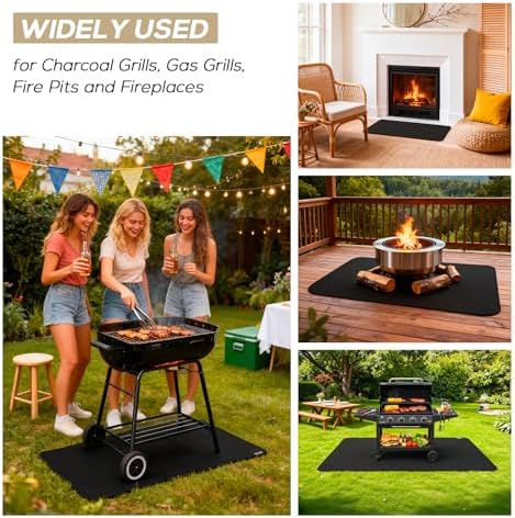 30 x 48inch Grill Mat for Outdoor Grill,Double-Sided Fireproof Grill Pad,Perfect for Outdoor Barbecue Spots,Fireproof, Waterproof, and Oilproof BBQ Protector for Decks and Patios - Image 4