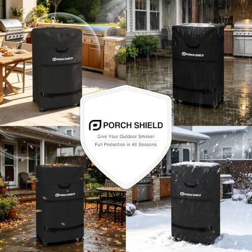 Porch Shield 30 inch Outdoor Smoker Cover 20W x 18D x 33H inch, Black - Image 5