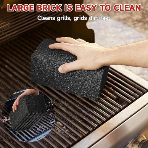 Grill Cleaning Brick 4-Pack – Non-Toxic, Chemical-Free Commercial Grade Pumice Grill Cleaner Blocks for BBQ Grates, Flat Top Griddle & Burnt Grease Removal - Image 2