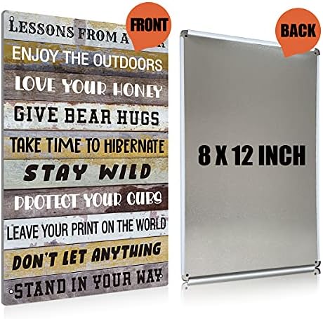 BEASTZHENG Funny Lesson from a Bear Metal Tin Sign Wall Art Decor Rustic Bear Advice Sign for Home Country Decor Gifts - Image 2