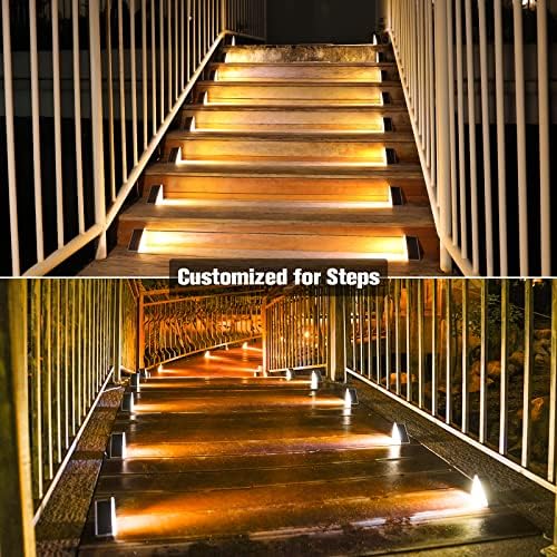VOLISUN Outdoor Stair Lights 8 Pack, Solar Step Lights Waterproof IP67 - Image 2