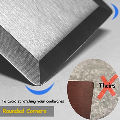 Professional Metal Spatula for Cast Iron Skillets and Flat Top Grills, Full Tang Wooden Handle,1.8mm Thick Stainless Steel Blade, Smash Burger Spatula Turner for Flipper, Cooking, BBQ, 4.7 x 2.7 Inch - Image 3