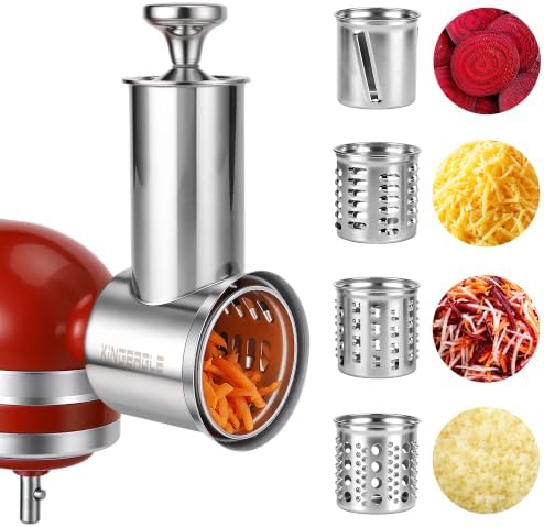 Large Stainless Steel Slicer Shredder Attachment for KitchenAid Mixers by KINGEAGLE