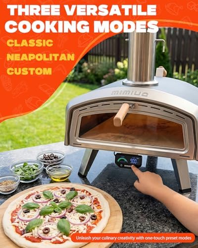 Mimiuo 16" Outdoor Wood/Charcoal Pizza Oven with Smart Temperature Display - Image 2