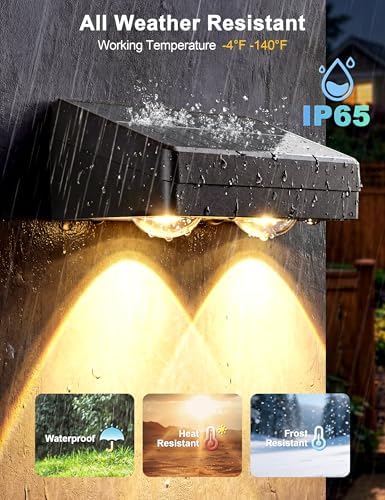 JOFIOS Fence Lights Solar Powered with Remote, 9 Fixed Colors 12 Modes, Solar Fence Lights Outdoor Waterproof, Warm/Cool White, RGB LED Deck Lights for Yard/Railing/Balcony/Patio/Stair/Outside, 8 Pack - Image 4