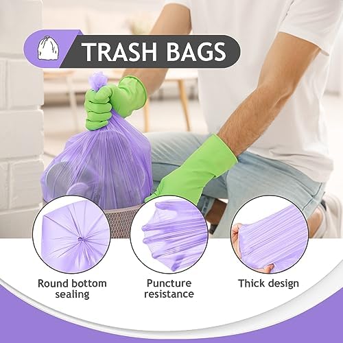 Teivio Small Colorful Clear Trash Bags 1.2 Gallon 330 Count Garbage Bags - Image 3