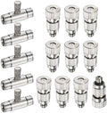 M METERXITY 20-Pack Brass Misting Nozzle Tee Kit, 0.6mm Orifice Dia. High Pressure Spray Misting Nozzle Head, Slip Connectors for 3/8 Inch Drip Irrigation Tubing Kit Outdoor [3/16" Threaded] by MMETERXITY