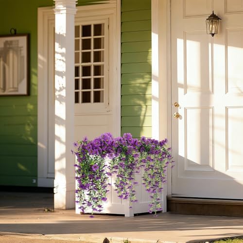 RECUTMS Artificial Hanging Flowers for Outdoors 3 Pack Eucalyptus Leaves - Image 6