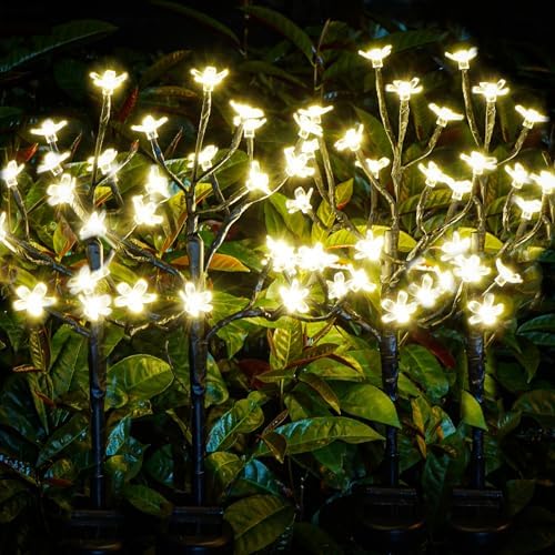 8 Pack Solar Lights Outdoor Waterproof, Garden Lights Solar Flowers by IUEECEN