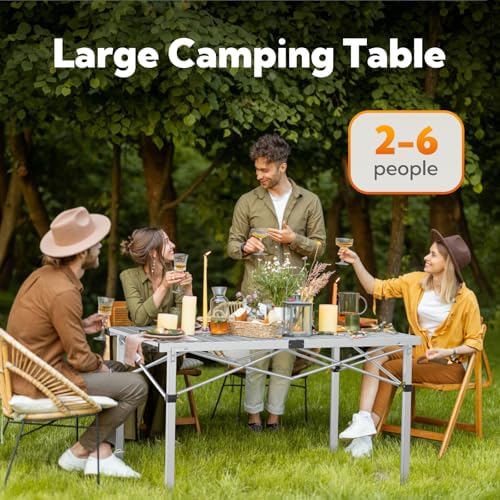 Join Nature 46.4" Large Camping Table for 2-6 People, Heavy Duty Foldable - Image 2