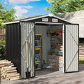 Aoxun 6x4 FT Shed Outdoor Storage Shed, Black by Aoxun