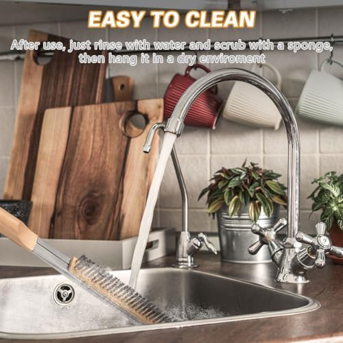 Aolso Pizza Oven Brush, 21" Brush and Stainless Steel Scraper for Pizza Stone, BBQ Grill Cleaning Brush Non Scratch Heat Proof Stainless Steel Bristles with Screwdriver for Pizza Oven Accessories - Image 6