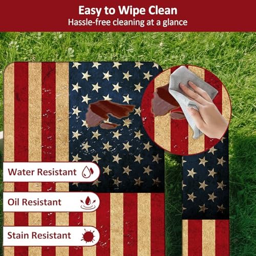 6ft 72 in Picnic Table and Bench Cover, 3 Pack, US Flag - Image 5