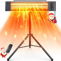 VAGKRI Outdoor Heaters, Electric Infrared Patio Heater with Remote and 12H Timer, IP65 Waterproof, 3 Heat Levels, Wall Mount or Tripod Stand for Home, Office, Patio, Garage by VAGKRI