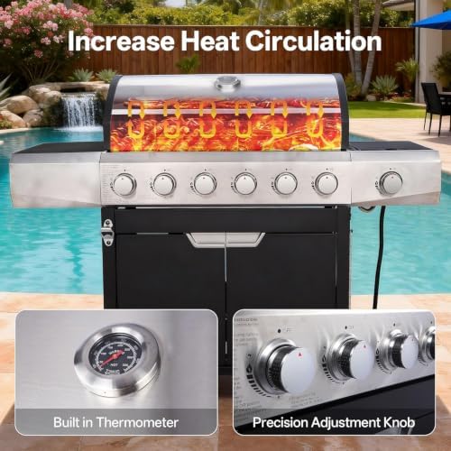 Endark 68,500 BTU Propane Gas Grill, Outdoor BBQ Grill with Side Burner, Built‑in Thermometer & Grill Cover, Patio Backyard Gas Barbecue Grill for Outdoor Cooking - Image 3